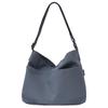 Shoulder Tote Bag for School Simple with Pockets Women, Canvas, Bag, (M Size/Dark Gray)