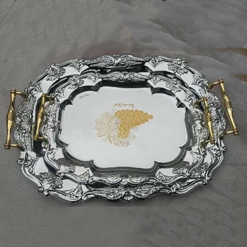 Spot Nordic Style Thickened Round Tray Hotel Western Restaurant Buffet Tray Household Pastry Teacup