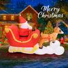 5.25FT Christmas Inflatable Toys Xmas Yard Party Decoration Santa Reindeer Sleigh Home Supplies Ornaments Gift With LED Light