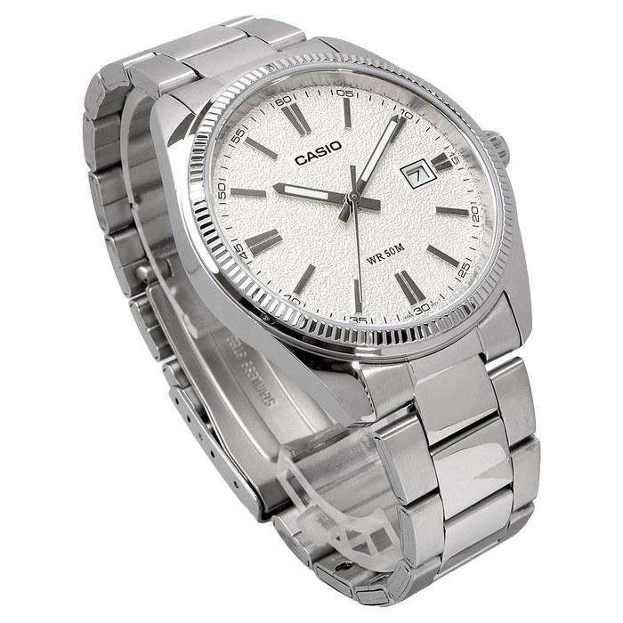 Мужские аналоговые кварцевые часы Casio MTP-1302DA-7AV, серебристый металлический ремешок