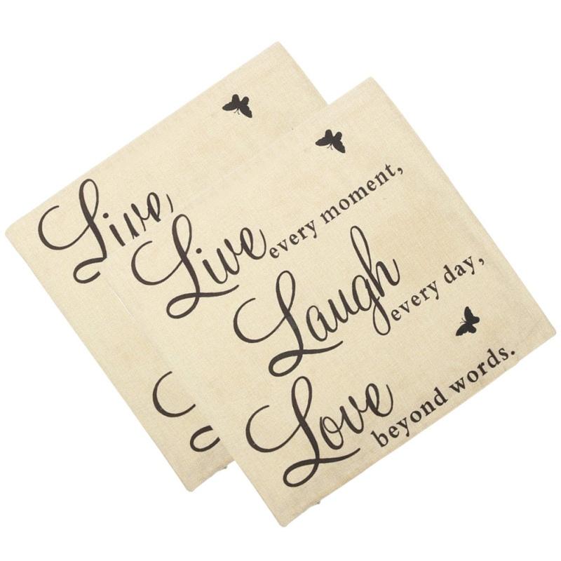 Новый Чехол для подушки Live Laugh Love Quotes Home Decor из хлопка и льна