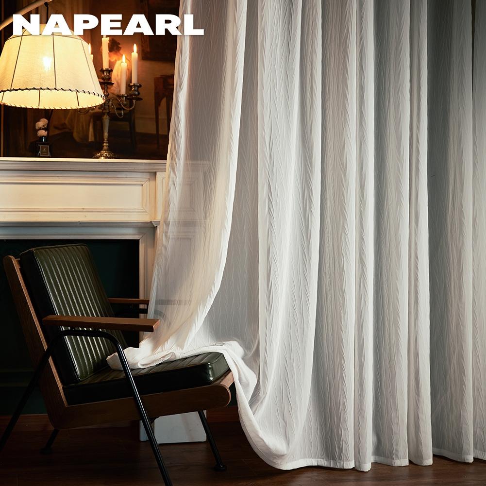 1 шт. NAPEARL, современная белая ткань, улучшенная устойчивая к царапинам тюль, прозрачная занавеска для окна, занавеска для гостиной, домашний декор