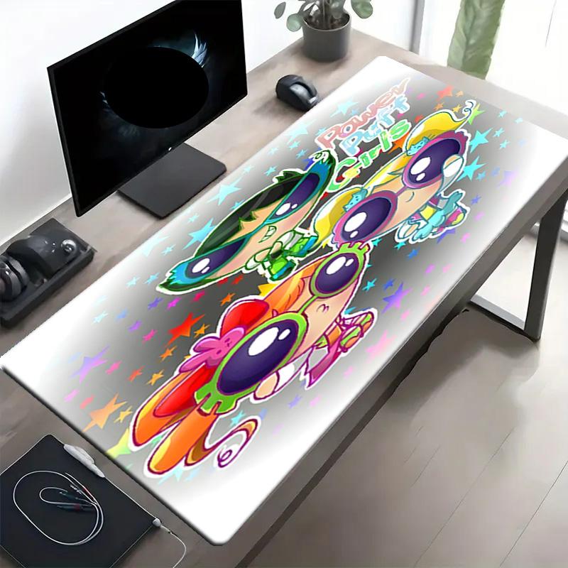 The Powerpuff Girls Print Mouse Pad, Anti‑Slip Desktop keyboard Mat, for PC Laptop Gaming Working Daily Use, Cool Festival Birthday Gift