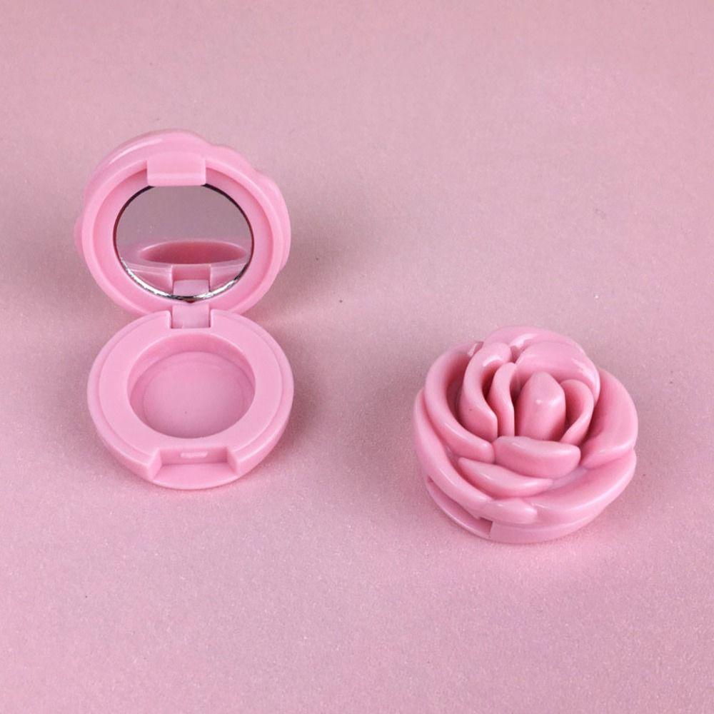 3D Rose Eyeshadow Container Compact Eyeshadow Case Lip Care Cosmetic Lip Balm Container  Travel