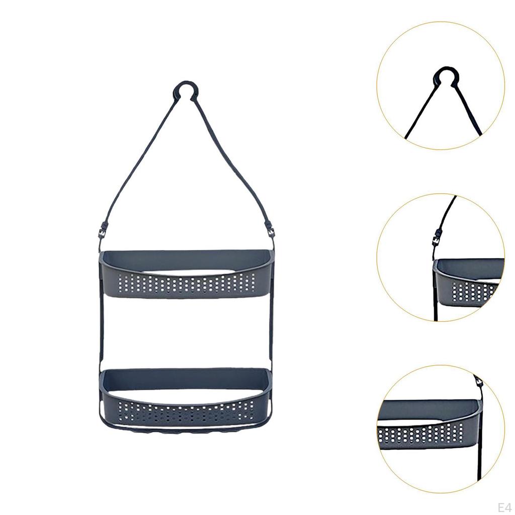 Подвесная душевая корзина, держатель, регулируемая, 2 яруса, органайзер-полка для хранения для больших и