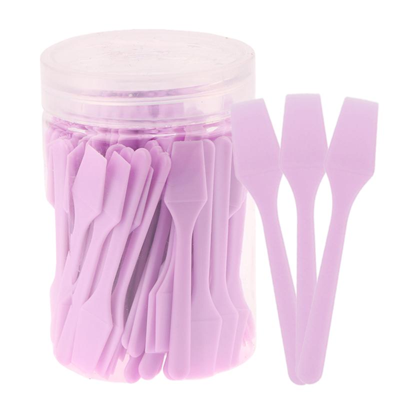 100 шт./банка Мини косметическая лопатка-ложка для крема для лица, макияжа, маски, смешивания, инструменты для красоты своими руками, палочки-аппликаторы для макияжа глаз и лица