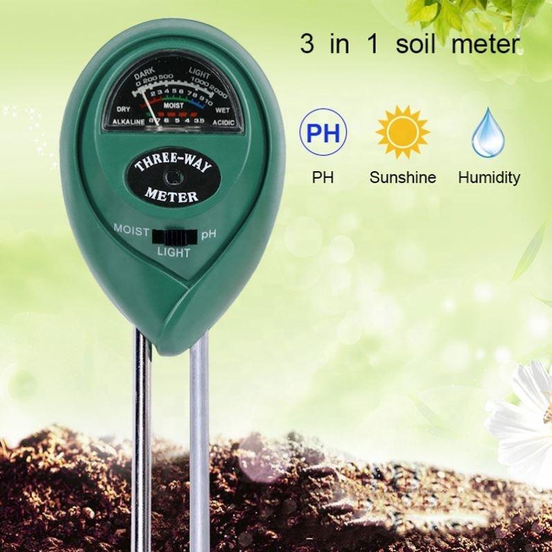 3-in-1 PH/Moist/Sunlight Dual-rod Soil Tester for Home Use Agriculture Farming