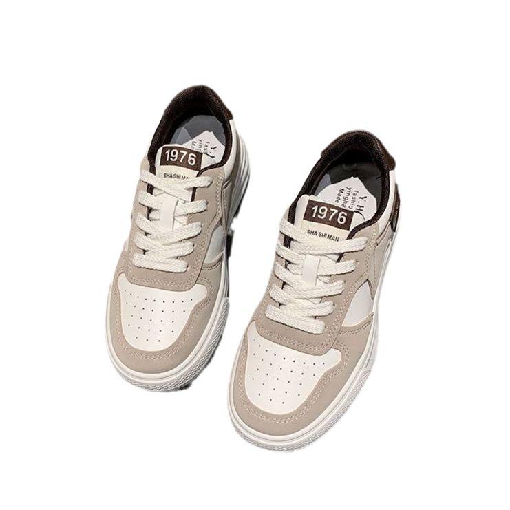 Кроссовки женские на платформе 2024 года, новые летние модные черные дышащие универсальные повседневные удобные короткие белые туфли