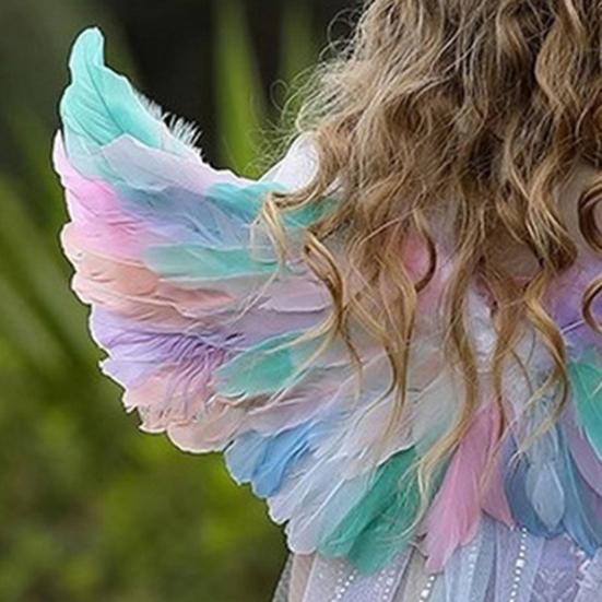 Angel Wings for Kids Girls Feather Angel Wings Costume with Headband Wand Halloween Cosplay Party Dress Up Props
