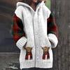 Womens 3D Animal Print Hooded Sweatshirt Casual Open Front Jacket