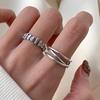 Irregular Line Ring Women's Retro Simple Double-layer Crossed Ring Adjustable Ins Tide Cold Wind Index Finger Ring