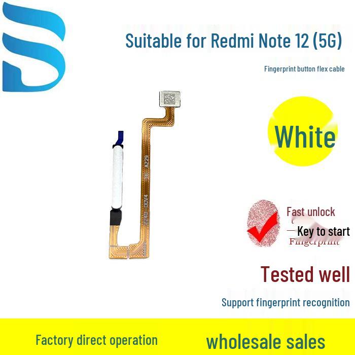 Совместимый шлейф кнопки отпечатка пальца для Redmi Note 5A/12(5G) Аксессуары для мобильных телефонов.