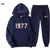 ESSENTIALS 1977 Модный флисовый комплект с худи - Унисекс Свободный крой Свитшот