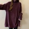 Sweater for Women Autumn Winter Thickened Warm Knitted Stretchy Long Sleeve Oversize Long-neck Tops