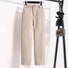 Утепленные твидовые брюки для женщин, осенне-зимние брюки прямого кроя больших размеров, повседневные брюки