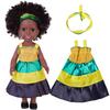 African American Dolls with Curly Hair 14 Inch Black Doll Afro Hair, Soft Vinyl Posable Play Safe Rubber for Children Kids, Dress Up Fashion