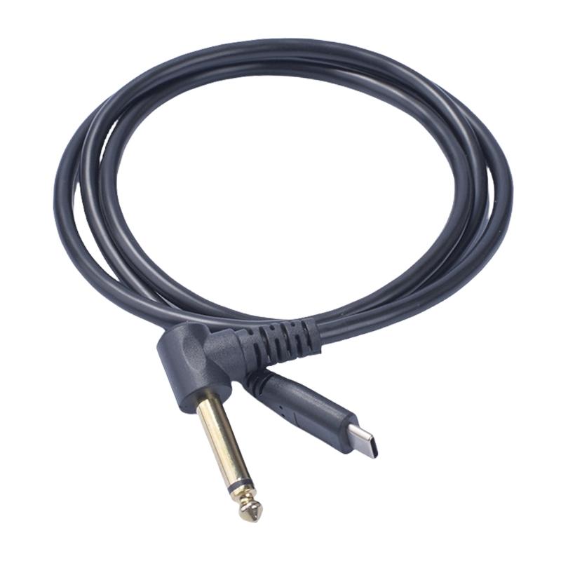 Кабель-переходник 100см Type C на 6,35мм стерео, соединительный шнур USB C на 1/4 дюйма, провод для динамиков, черный