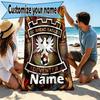 Custom Name Personalized Go Ahead Eagles Print Beach Towel, for Trip Camping Beach Party Home Decor, Birthday Gift for Family & Friends