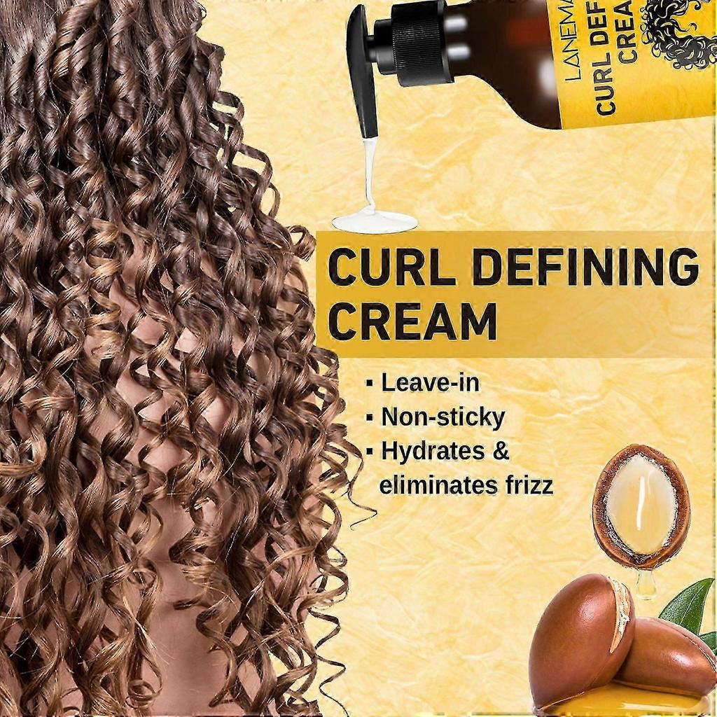 Professional Curl Defining Cream, Frizz Control & Hydration, Non-Sticky Formula for All Curly Hair Types, Moisturizer for Smooth & Shiny Curls