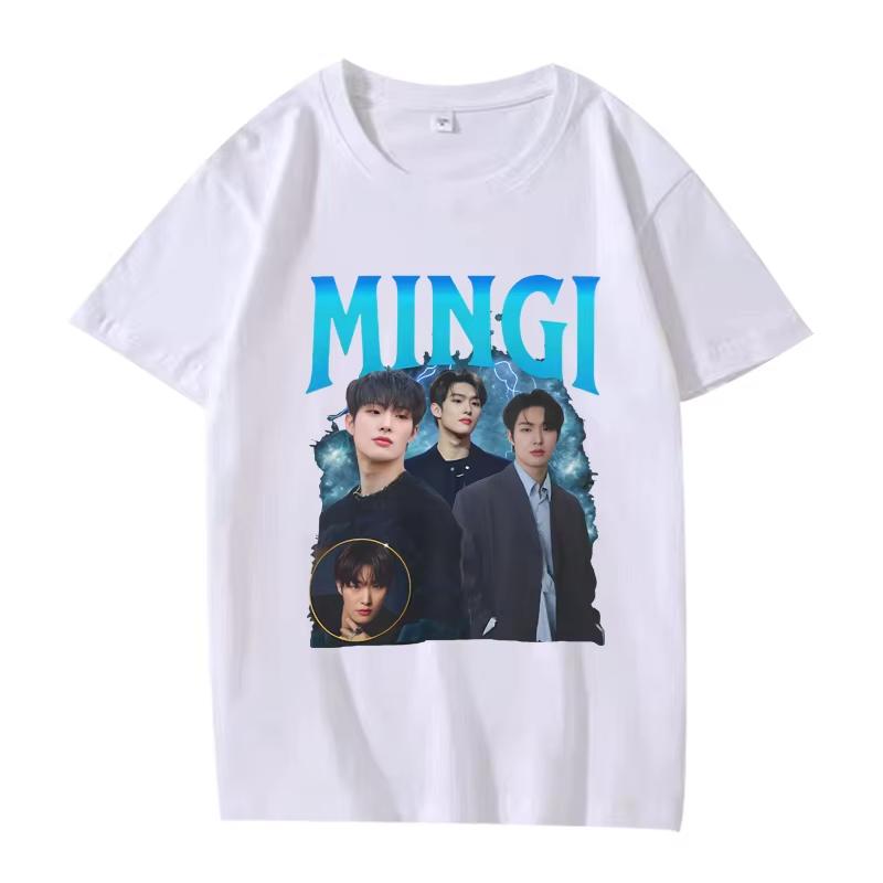 Kpop Ateez Mingi T Shirt Unisex Women Oversized 2026 New 100 Cotton Hot Sale Short Sleeve Summer Streetwear Unisex Plus Size Tops