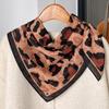 French beige carriage double-sided imitation silk 71cm large square scarf women's spring and autumn silk scarf linen scarf mother shawl