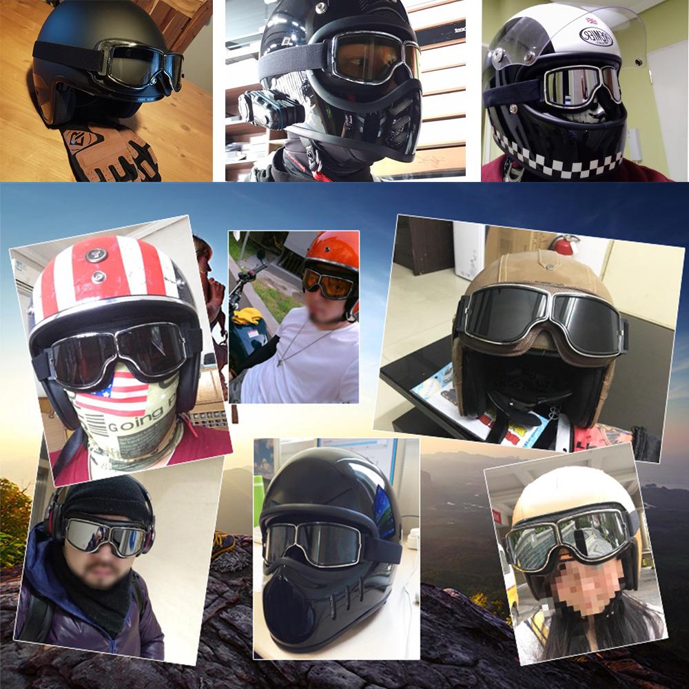 Мотоциклетный шлем, очки в стиле ретро, ​​складные мотоциклетные очки, ветрозащитные защитные очки для мотокросса, винтажные кожаные велосипедные очки