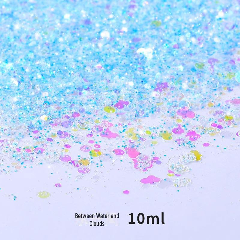 Dreamy Summer Glitter Mix: Hexagonal Sequins, Laser, and Fine Glitter In DIY Hemp Material.