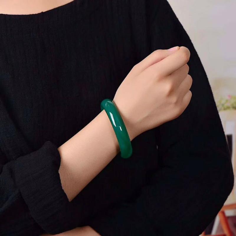 15 мм натуральный зеленый халцедон узорчатый браслет модный агатовый браслет с подвесками нефритовый браслет женский подарок