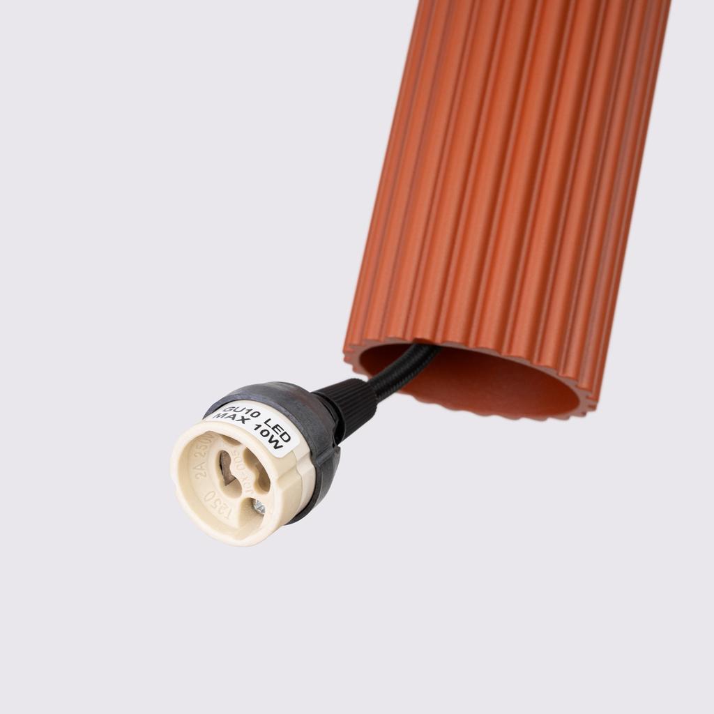 Carbon 1 pendant lamp, red ochre