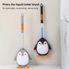 Щетка для унитаза в форме пингвина, силиконовая плоская щетка, настенная щетка для унитаза