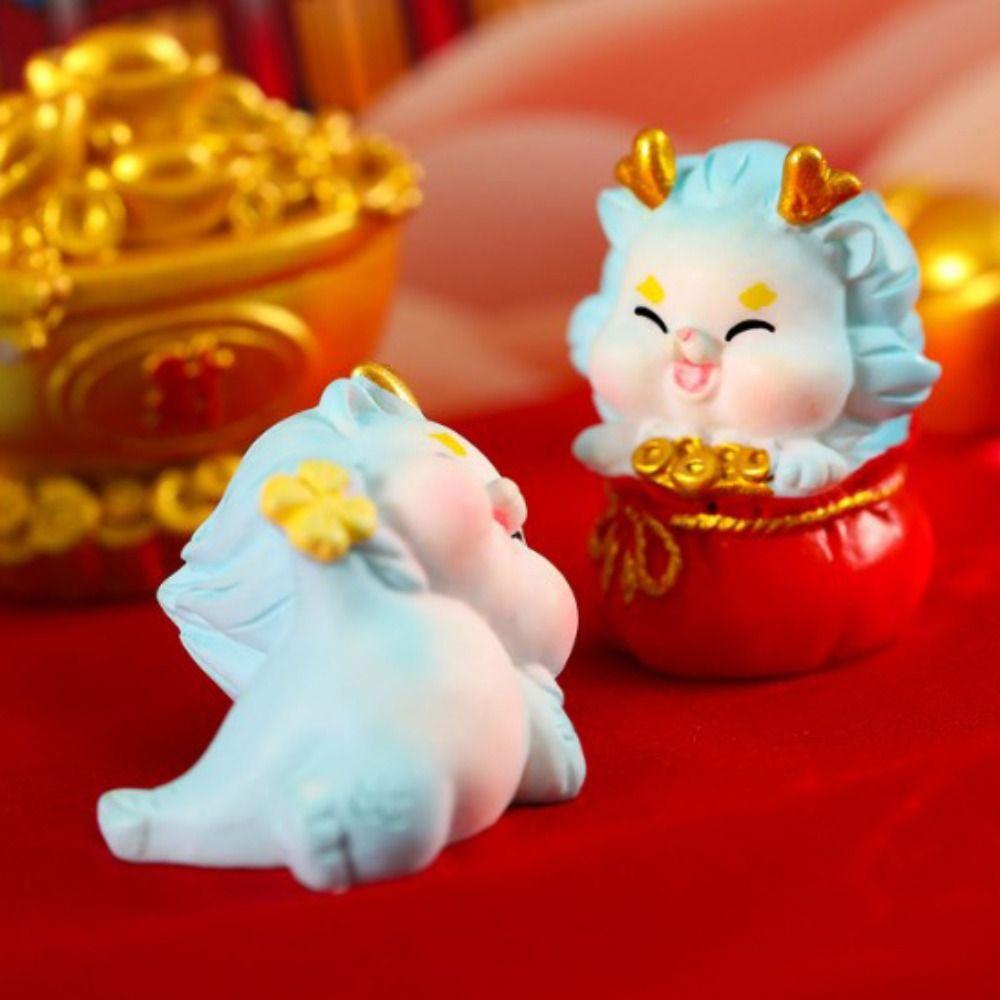 Resin Dragon Cartoon Figurine Zodiac Dragon Dragon Micro Landscape Decoration Car Accessories