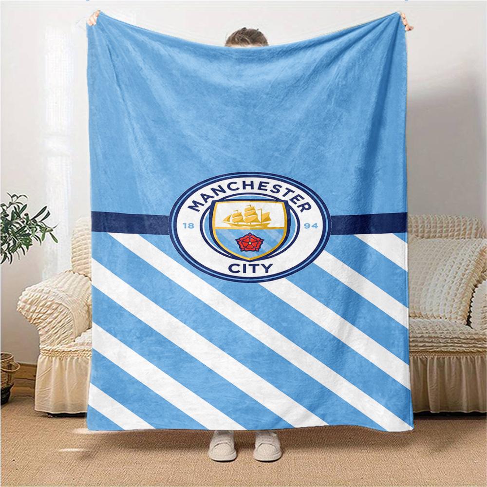 Manchester Crest Blankets Flannel Printed Breathable Warm Throw Blanket for Home Office Bedspreads 0708a10