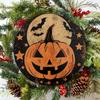 Charming Vintage Halloween Pumpkin Metal Sign - Durable Waterproof Aluminum Wall Art for Home, Cafe, Garage