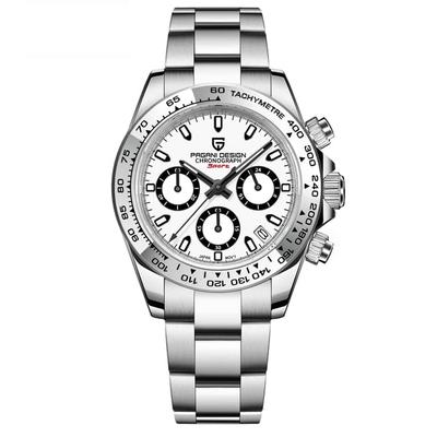 SEIKO Кварцевые Daytona с Нержавеющей Сталью Классические Нержавеющая Сталь Сапфир PAGANI DESIGN Мужские Часы, Японский Механизм, Хронограф,