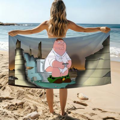 Мультяшное полотенце F-Family G-Guy Пляжное полотенце Большого размера Быстросохнущее Полотенце Впитывающее Мягкое для плавания Пляжные полотенца для мужчин Женщин
