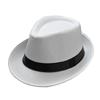 Summer Fedora Hat for Men Fashionable Elegant Vintage Black Women White Red Brim Panama Top Jazz Beach Unisex Classic Cap