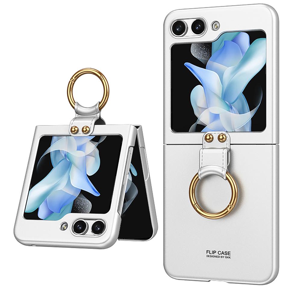 Роскошный ультратонкий чехол для телефона с металлическим кольцом для Samsung Galaxy Z Flip 5 5G, чехол с кольцом для защиты камеры, противоударный чехол Fundas