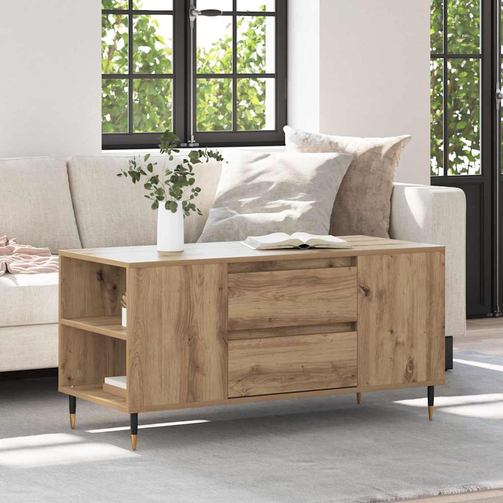 Artisan Oak Coffee Table 102 x 44.5 x 50 cm Wood Based Material