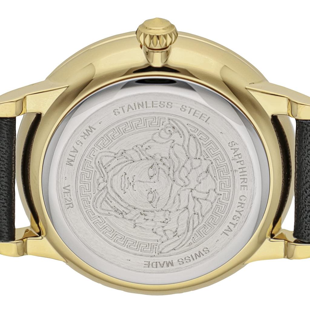 Часы LA MEDUSA La Medusa Золотой циферблат Нержавеющая сталь Сапфировое стекло Кварцевые 43MM Швейцарские часы VE2R00122 Черный [Versace] Женские [Товар]