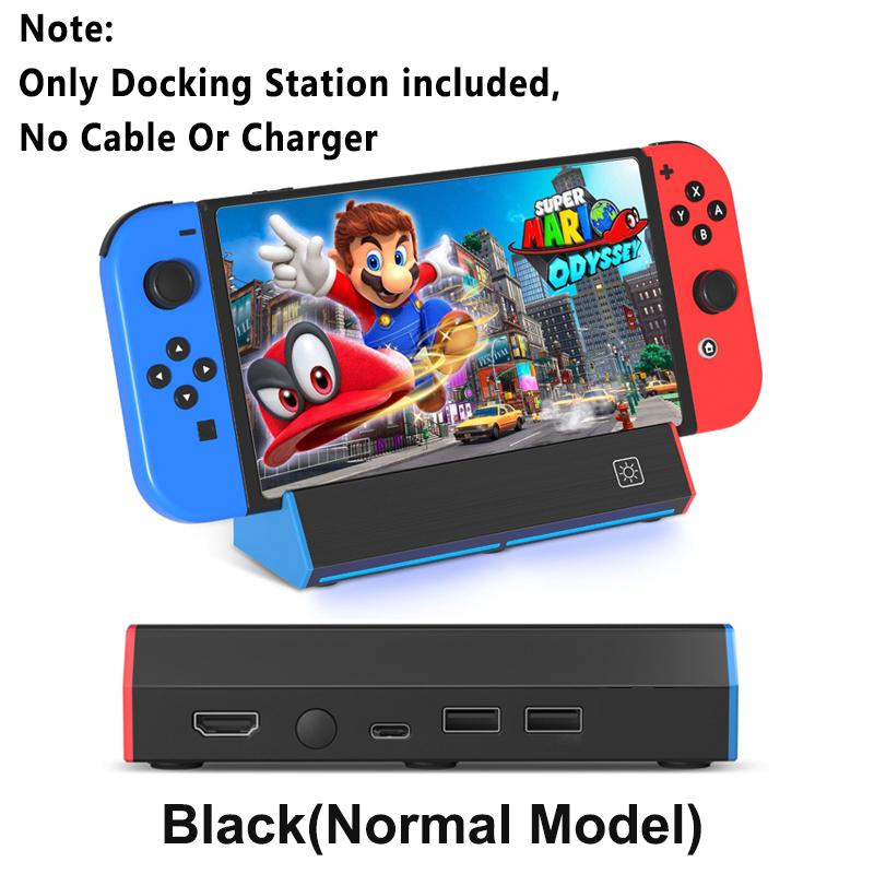 VAORLO Портативная зарядная док-станция с 4K HDMI-совместимым адаптером/USB 2.0/портом типа C для Nintendo Switch/переключателем OLED-док-станции