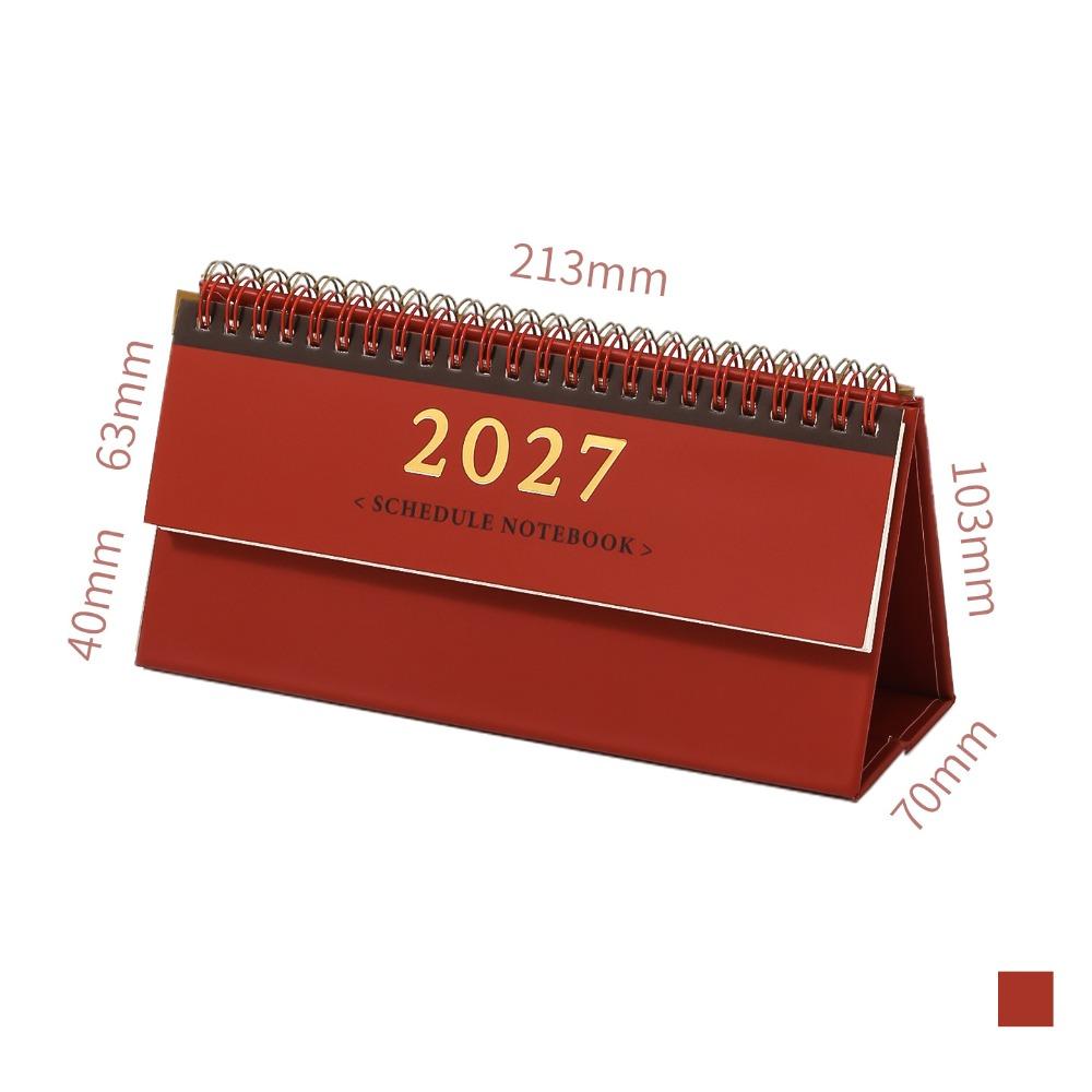 Daily Study 2027 Mini Desk Calendar Foldable English Calendar Portable Record Calendar Home