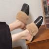 Fur Mules Shoes Women Slippers Warm Home Flats Cotton Shoes Winter 2024 Trend Fashion Flip Flops Brand Casual Plush Zapatos Lady