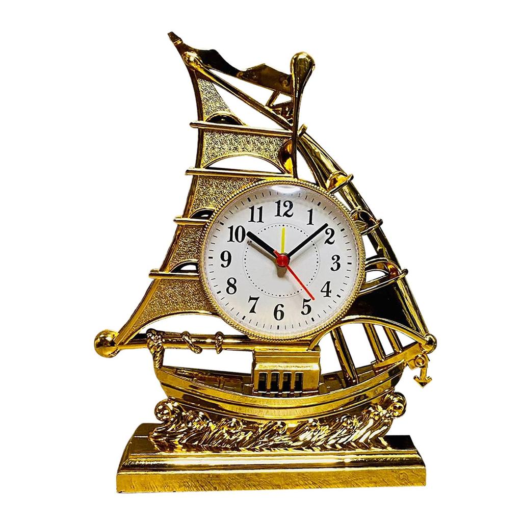 Desk Clock Home Decor Ornament Sailing Figurine Alarm Clock Table Clocks for Kitchen Bedroom Office Living Room Kids