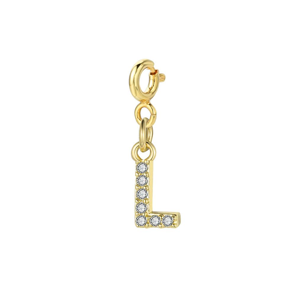 Trendy Gold Color Micro-inserts Zircon Alphabet Charm DIY Making Letter Pendant Necklace Bracelet Accessories Fashion Jewelry