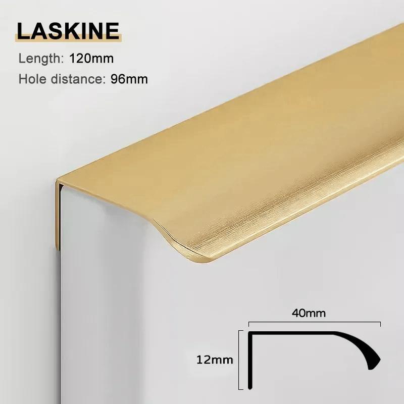 Hidden Furniture Handles Gold Black White Kitchen Cabinet Pulls Punch Free Handles for Cabinets and Drawers Arc Wardrobe Pulls