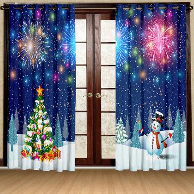 3D Дешевые рождественские фейерверки Рождественская елка Коллекция теневых штор 2 панели Роскошные шторы для гостиной, спальни, домашнего декора