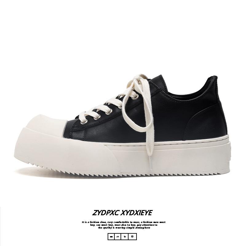 Летние черные туфли для доски мужские дышащие толстые подошвы увеличивают высоту тех же самых пригородных больших туфель Дерби мужские туфли 24326-G