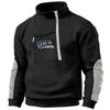 Men's Winter Zipper Sweatshirt Fleece Warm Sweatshirt Men's Pullover Stand Collar Sweatshirt