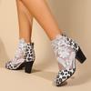 Модные женские сапоги 2024 года, нарядные летние туфли на толстом высоком каблуке, кружевные цветочные украшения, дышащие сандалии, женские сандалии