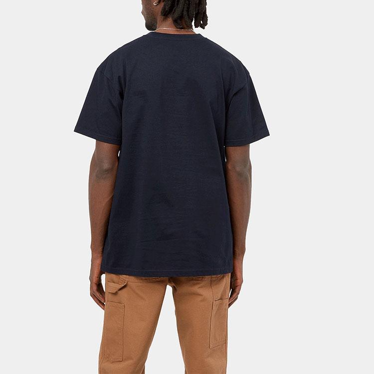 Carhartt WIP Футболка S/S Chase Темно-синий/Золотой Мужская Уличная одежда I026391-00H-XX